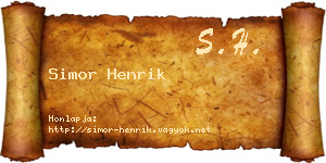 Simor Henrik névjegykártya
